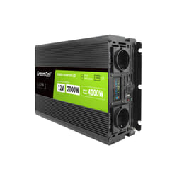 Green Cell Przetwornica napicia PowerInverter LCD 12 V 2000W/40000W Przetwornica samochodowa z wywietlaczem - czysty sinus adattatore e invertitore Auto Nero