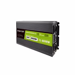 Green Cell Przetwornica napicia PowerInverter LCD 24 V 3000W/60000W Przetwornica samochodowa z wywietlaczem - czysty sinus, I ...