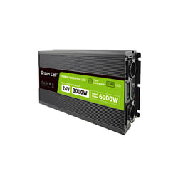 Green Cell Przetwornica napicia PowerInverter LCD 24 V 3000W/60000W Przetwornica samochodowa z wywietlaczem - czysty sinus adattatore e invertitore Auto Nero