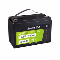 Green Cell LFPGC12V100AH, Litio Ferro Fosfato (LiFePo4), 12,8 V, Nero, Verde, 100 Ah, 1280 Wh, 10 anno/i