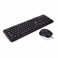 iBox OFFICE KIT II, Full-size (100%), Cablato, USB, QWERTY, Nero, Mouse incluso