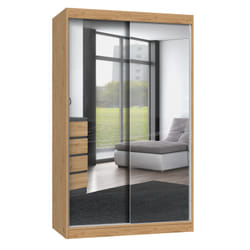 Topeshop IGA 120 ART A KPL armadio/guardaroba per camera da letto 7 ripiani 2 porta/porte Quercia