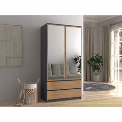 Topeshop SZAFA MALWA AN/AR L armadio/guardaroba per camera da letto 5 ripiani 2 porta/porte