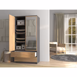 Topeshop SZAFA MALWA AN/AR L armadio/guardaroba per camera da letto 5 ripiani 2 porta/porte