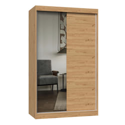 Topeshop IGA 120 ART A/B armadio/guardaroba per camera da letto 7 ripiani 2 porta/porte Quercia