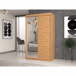 Topeshop IGA 120 ART A/B armadio/guardaroba per camera da letto 7 ripiani 2 porta/porte Quercia