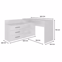 Topeshop DANY BIEL KPL scrivania per computer Bianco - Vista aggiuntiva 4