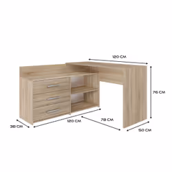 Topeshop DANY SONOMA KPL scrivania per computer Colore quercia - Vista aggiuntiva 4