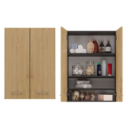 Topeshop POLA MINI DD ANT/ART armadietto di conservazione per bagno Grafite, Quercia