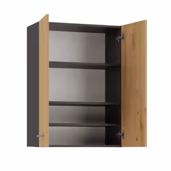 Topeshop POLA MINI DD ANT/ART armadietto di conservazione per bagno Grafite, Quercia