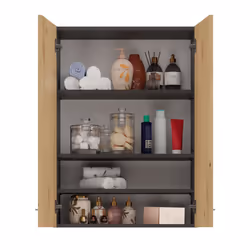 Topeshop POLA MINI DD ANT/ART armadietto di conservazione per bagno Grafite, Quercia