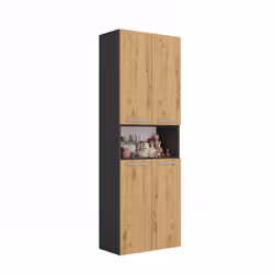 Topeshop NEL 1K DK ANT/ART KP armadietto di conservazione per bagno Grafite, Quercia