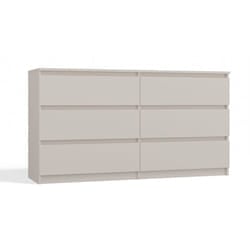 Aster - Grande cassettiera camera da letto soggiorno ufficio - 6 cassetti - 138x40x75cm - 6 cassetti - Stile scandinavo