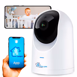 Extralink Telecamera IP Smart Life HomeEye PTZ, Wi-Fi, 2,5K, 4MP, Tata, Telecamera di sicurezza IP, Interno, Con cavo e senza ...