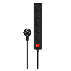 Savio LZ-15 prolunghe e multiple 5 m 5 presa(e) AC Nero