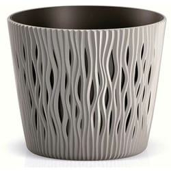 Prosperplast - Fioriera Vaso Decorativo Design Moderno Fiori Piante Casa Esterno 16cm Grigio