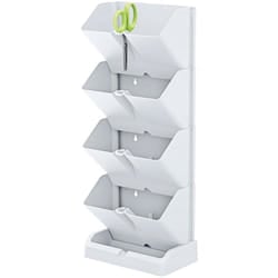 Prosperplast - Vaso di fiori Mini Cascade verticale in plastica in colore bianco 19,5 (lunghezza) x 11,4 (larghezza) x 47,5 (altezza) cm con forbici