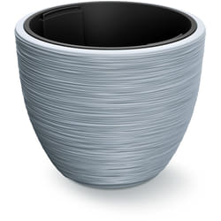 CASARIA® Vaso da fiori 30L 40x32cm vaso con scanalature con inserto in plastica fioriera da giardino resistente vasi Grigio