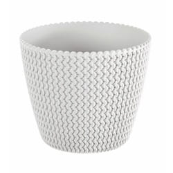 Prosperplast - Vaso di fiori rotondo 11,5L Splofy in plastica in colore bianco, Ø29,5 x 24,9 cm