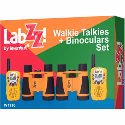 Il kit di walkie-talkie e binocoli Levenhuk LabZZ WTT10 è un vero colpo d'occhio per un gruppo di bambini. Il binocolo ti per ...