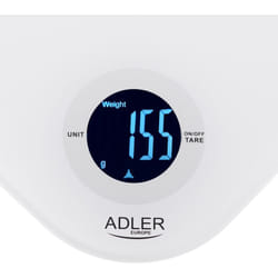 Adler - Bilancia da cucina - capacità massima 10 kg, ricaricabile da usb