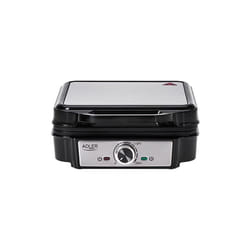 Adler AD 3083 piastra per waffle 4 waffle 1200 W Nero, Argento