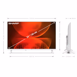 Sharp 32" HD Ready Android TV 32" Smart TV Wi-Fi Bianco - Vista aggiuntiva 8