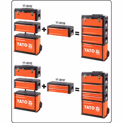 Yato YT-09102 Cassetta degli attrezzi Alluminio, Metallo, Plastica Nero, Rosso - Vista aggiuntiva 5