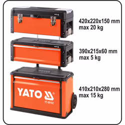 Yato YT-09102 Cassetta degli attrezzi Alluminio, Metallo, Plastica Nero, Rosso - Vista aggiuntiva 6