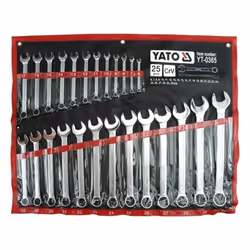 Yato YT-0365, 6,7,8,9,10,11,12,13,14,15,16,17,18,19,20,21,22,24,25,27,30,32 mm, Cromo, Acciaio al cromo vanadio, Cromo, Satin ...