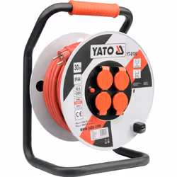 Yato YT-8106, 30 m, Interno/esterno, Tipo E, Type F (CEE 7/4), IP44, Nero, Rosso, Bianco