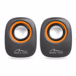 Mediatech MT3137W, 2.0 canali, Cablato, 6 W, 150 - 20000 Hz, Nero, Bianco