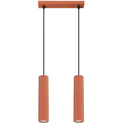 Sollux - Lampada a sospensione Karbon ocra rossa 30x90x6.5cm