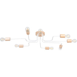 Sollux - Lampadario Timbo bianco/legno naturale 100x16.5x60cm