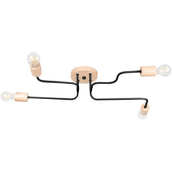 Sollux - Lampadario Timbo nero/legno naturale 75x16.5x58cm