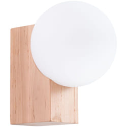 Sollux - Lampada da parete Bulbo legno naturale/bianco 12x17x16cm