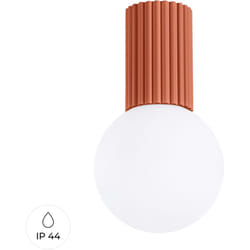 Lampada da soffitto Halo ocra rossa 12x21x12cm Sollux