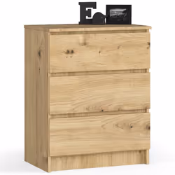 AKORD Furniture Factory OP0LK-6ART002, Quercia, 3 cassetto/cassetti, Opaco, 16 mm, 51 cm, 400 mm