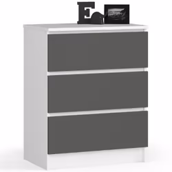 AKORD Furniture Factory OP0LK-6BIASZA002, Bianco, 3 cassetto/cassetti, Opaco, 16 mm, 51 cm, 400 mm