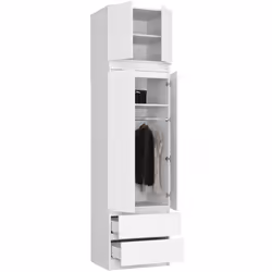 AKORD Furniture Factory SP0PSZNADS60BIA armadio/guardaroba per camera da letto 2 ripiani 2 porta/porte Bianco - Vista aggiuntiva 6