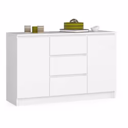 AKORD Furniture Factory KOMK016BIA, Bianco, 3 cassetto/cassetti, Opaco, 4 ripiani, 2 porta/porte, 16 mm