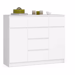 AKORD Furniture Factory KOMK017BIA, Bianco, 6 cassetto/cassetti, Opaco, 4 ripiani, 2 porta/porte, 16 mm