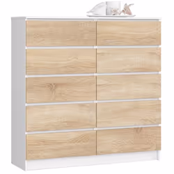 AKORD Furniture Factory OP0LK-1BIASON013, Bianco, Quercia, 10 cassetto/cassetti, Opaco, 16 mm, 51 cm, 400 mm
