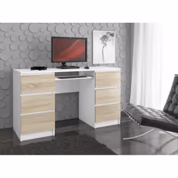 AKORD Furniture Factory IP0PBIUBIASONA11 scrivania per computer Bianco, Colore quercia - Vista aggiuntiva 5