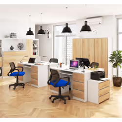 AKORD Furniture Factory IP0PBIUBIASONA11 scrivania per computer Bianco, Colore quercia - Vista aggiuntiva 6
