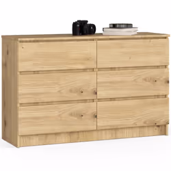 AKORD Furniture Factory OP0LK-120SZ6ART, Quercia, 6 cassetto/cassetti, Opaco, 16 mm, 51 cm, 400 mm