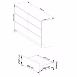 AKORD Furniture Factory OP0LK-140SZ6-BIASZA cassettiera