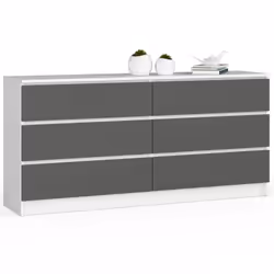 AKORD Furniture Factory OP0LK-160SZ6BIASZA, Bianco, 6 cassetto/cassetti, Opaco, 16 mm, 71 cm, 400 mm