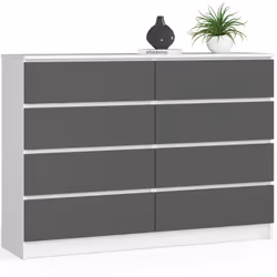 AKORD Furniture Factory OP0LKOMBIASZA, Bianco, 8 cassetto/cassetti, Opaco, 16 mm, 60 cm, 400 mm