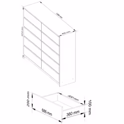 AKORD Furniture Factory KOM-140SZ10-ARTBIA cassettiera